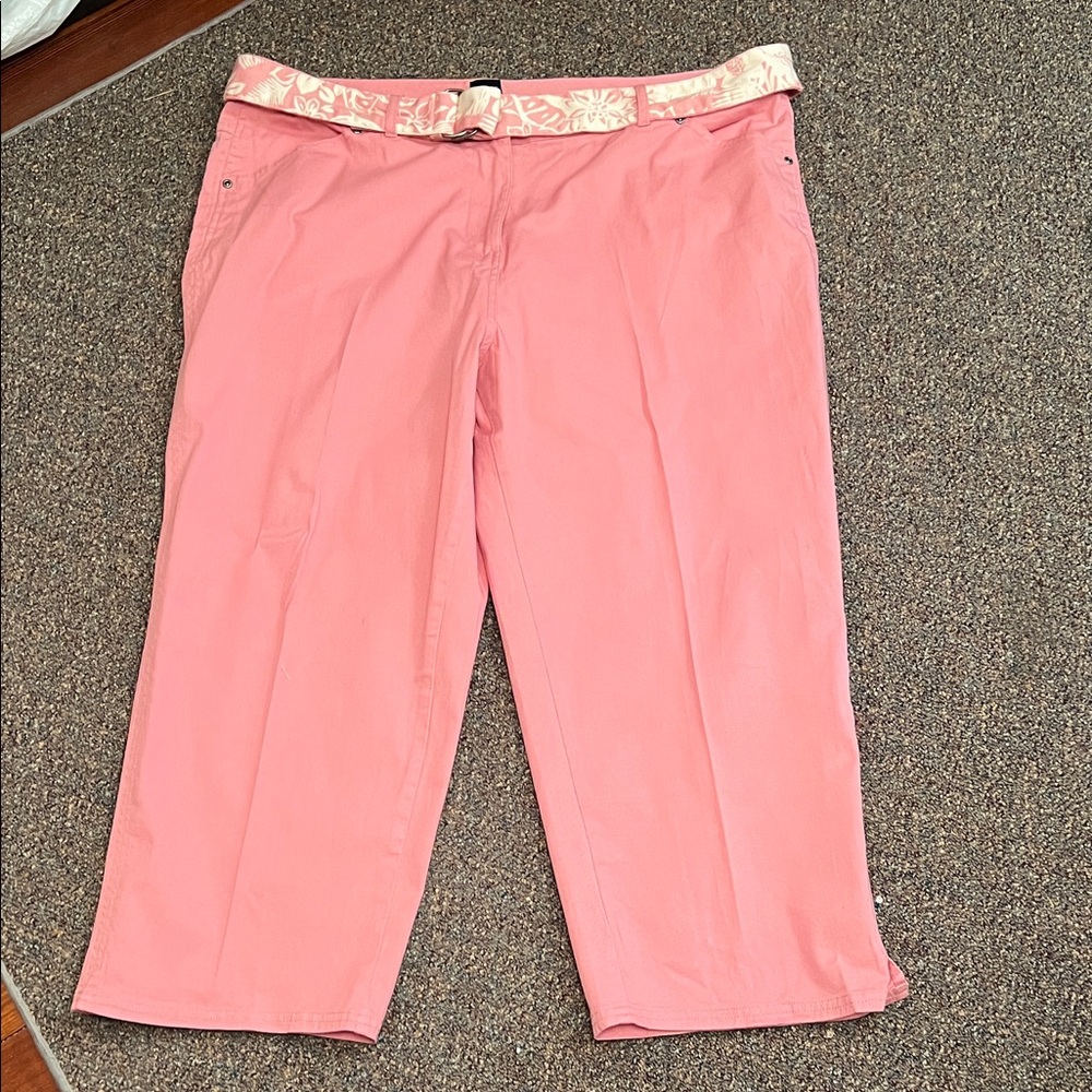 Basic Editions Pink Garment Cropped Pants or Capris